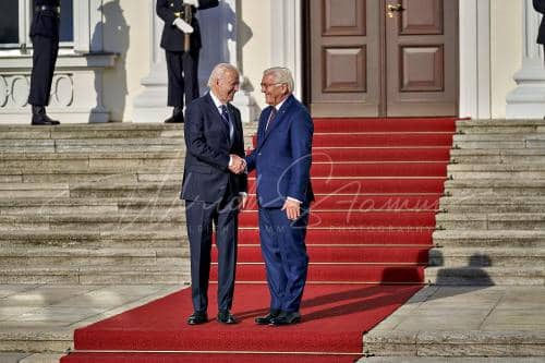 Ankunft am Schloss Bellevue anlässlich des Besuches von  Präsidenten der Vereinigten Staaten von Amerika, Joseph R. Biden - Schloss Bellevue in Berlin / Berlin / Deutschland am 18.10.24 © Ulrich Stamm