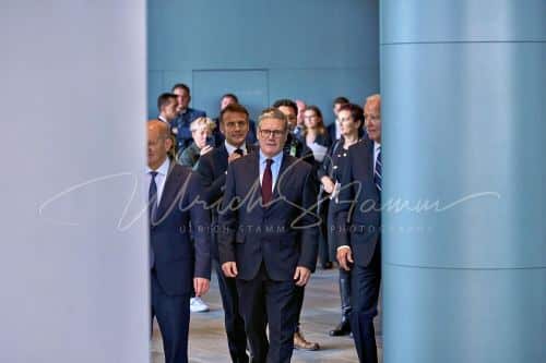 Familienfoto anlässlich des Besuches von  Präsidenten der Vereinigten Staaten von Amerika, Joseph R. Biden - Bundeskanzleramt in Berlin / Berlin / Deutschland am 18.10.24