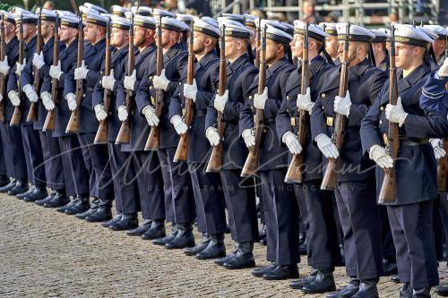 Militärische Ehren am Schloss Bellevue anlässlich des Besuches von  Präsidenten der Vereinigten Staaten von Amerika, Joseph R. Biden - Schloss Bellevue in Berlin / Berlin / Deutschland am 18.10.24 © Ulrich Stamm