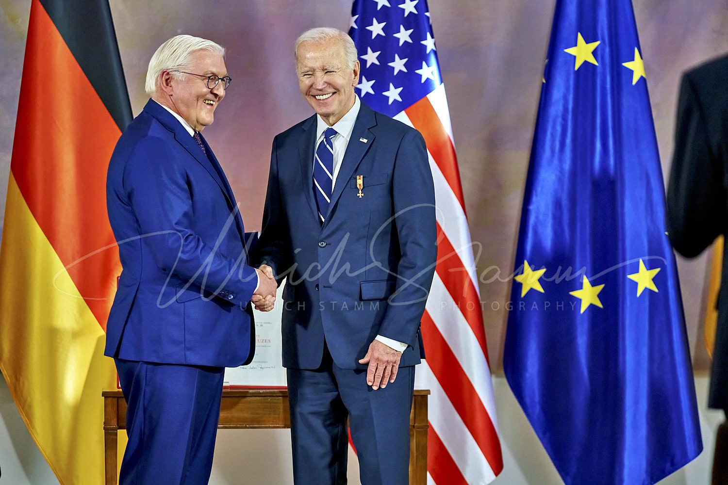 Ordensverleihung an den Präsidenten der Vereinigten Staaten von Amerika, Joseph R. Biden durch den Bundespräsident Frank Walter Steinmeier - Schloss Bellevue in Berlin / Berlin / Deutschland am 18.10.24 © Ulrich Stamm